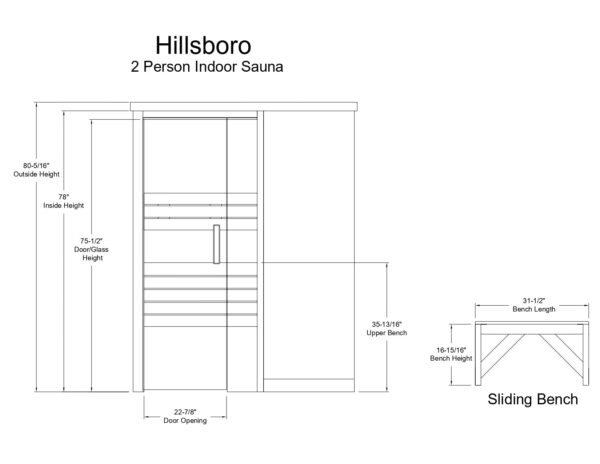 Almost Heaven Hillsboro 2-Person Indoor Sauna