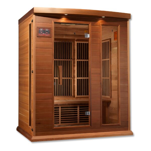 Golden Designs Maxxus "Montilemar Edition" 3-Person Near Zero EMF FAR Infrared Sauna with  Canadian Red Cedar | MX-K306-01-ZF CED