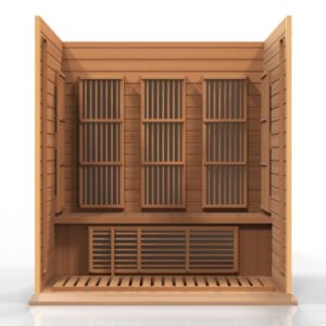 Golden Designs Maxxus "Montilemar Edition" 3-Person Near Zero EMF FAR Infrared Sauna with  Canadian Red Cedar | MX-K306-01-ZF CED