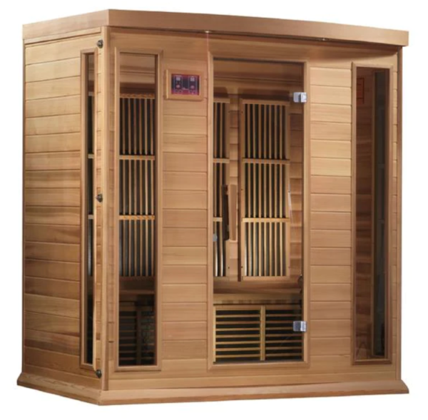 Golden Designs Maxxus "Chaumont Edition" 4-Person Near Zero EMF FAR Infrared Sauna with Canadian Red Cedar | MX-K406-01-ZF CED