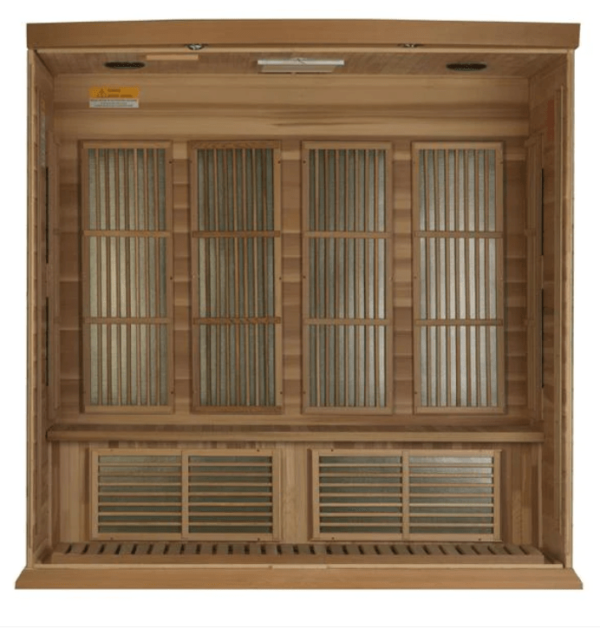Golden Designs Maxxus "Chaumont Edition" 4-Person Near Zero EMF FAR Infrared Sauna with Canadian Red Cedar | MX-K406-01-ZF CED