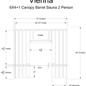 Almost Heaven Vienna 2-Person Canopy Barrel Sauna