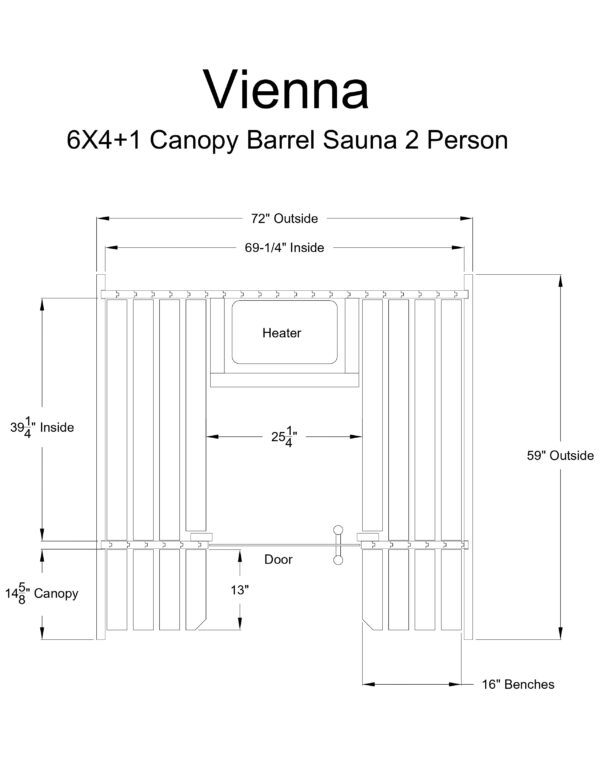 Almost Heaven Vienna 2-Person Canopy Barrel Sauna